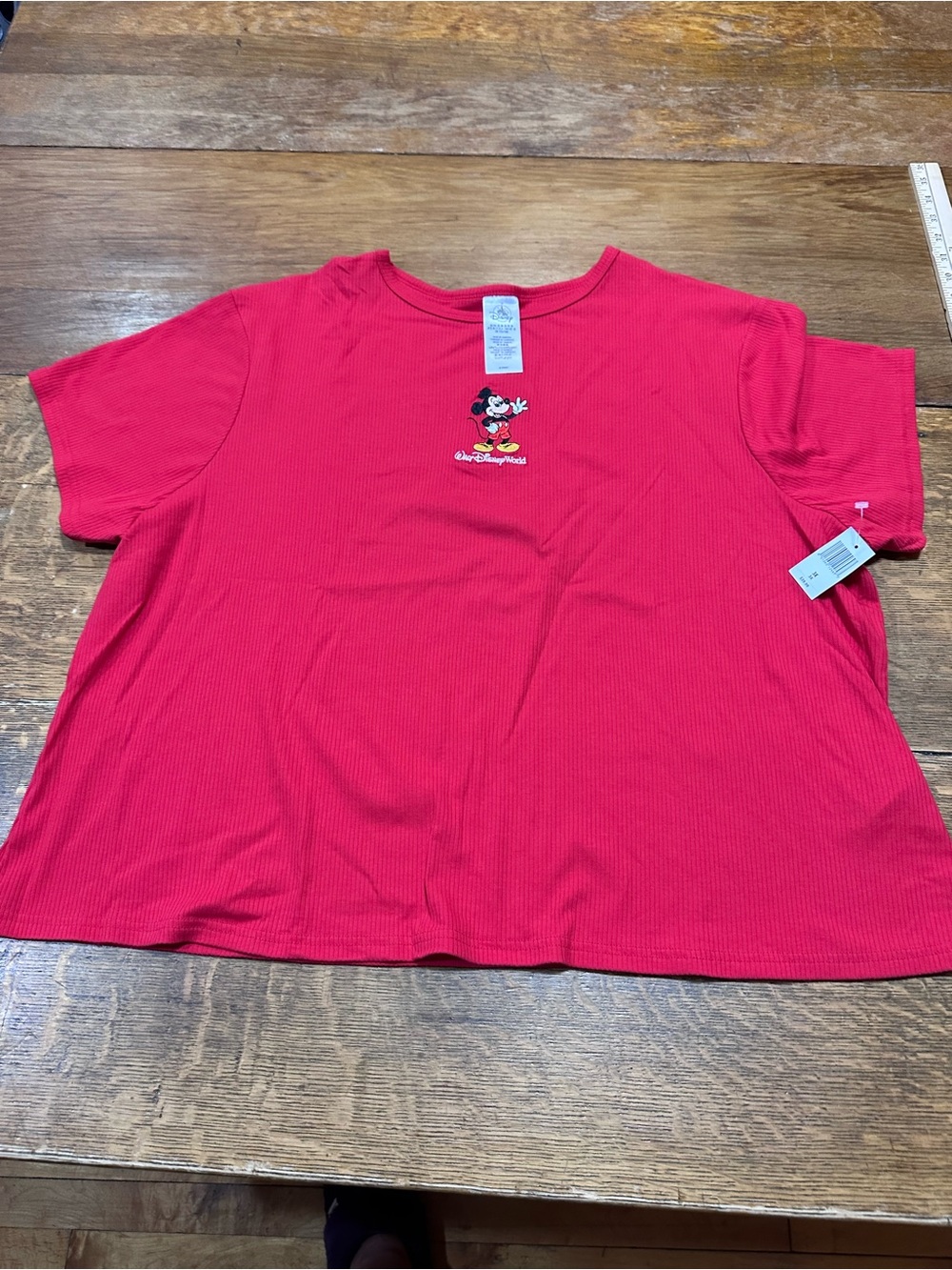 Disney NWT sz 3X Red Mickey Mouse Short Sleeve Tee embroidered